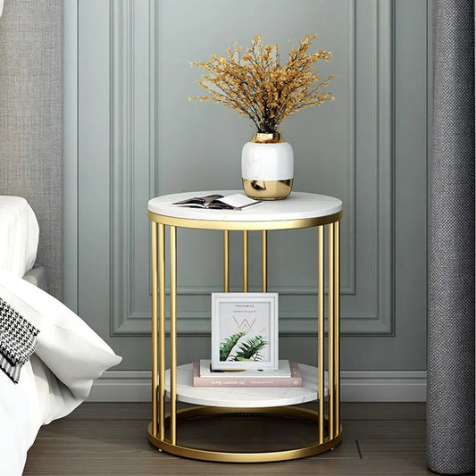 Round White Marble Side Table