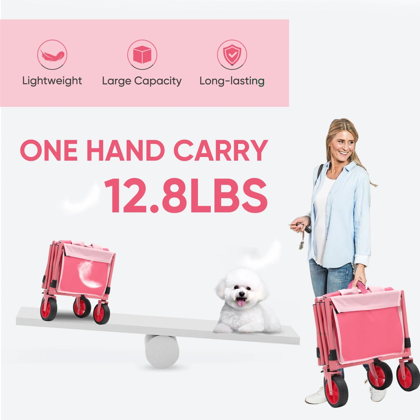 Portable Pink Collapsible Wagon