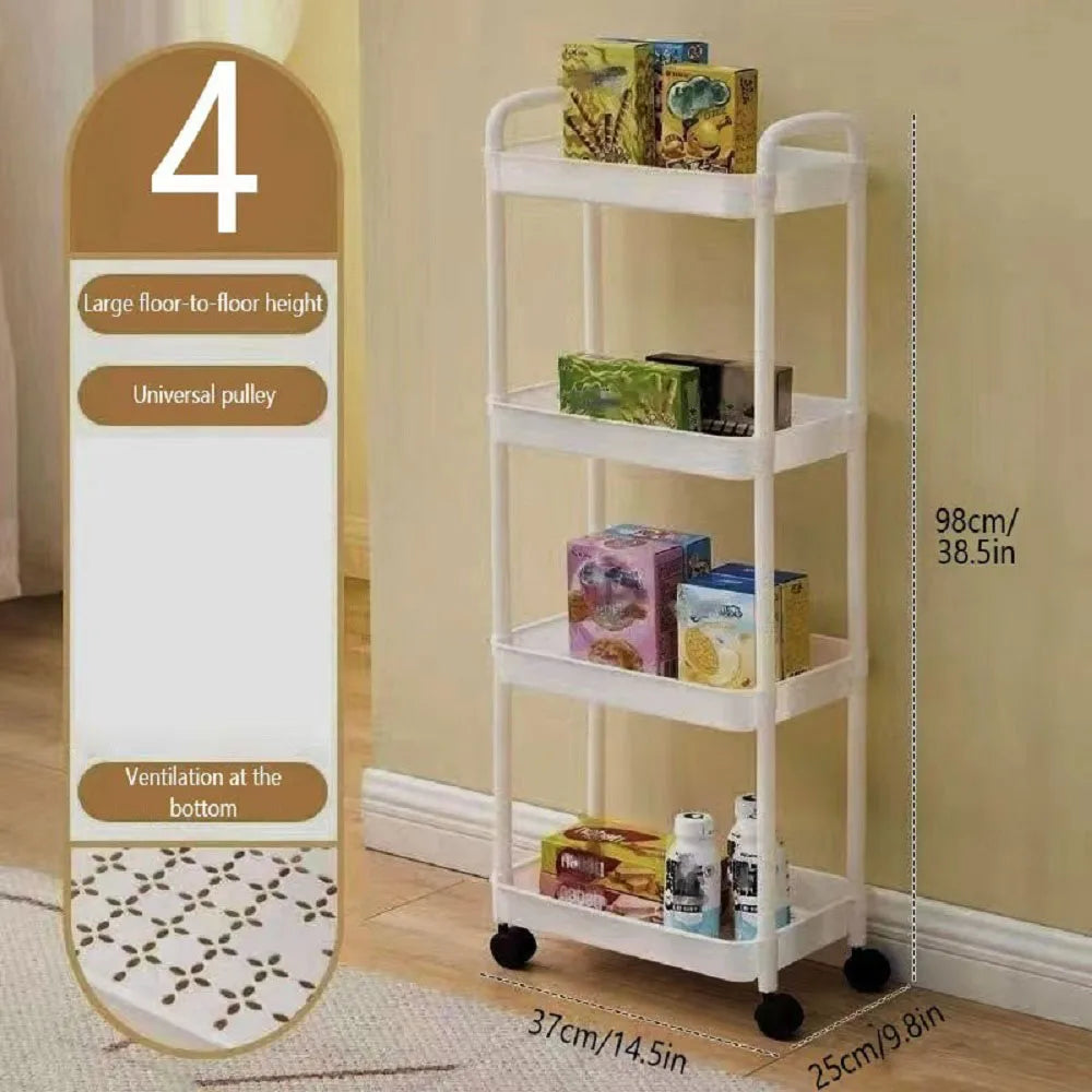 Rolling Storage Cart with Adjustable Shelves