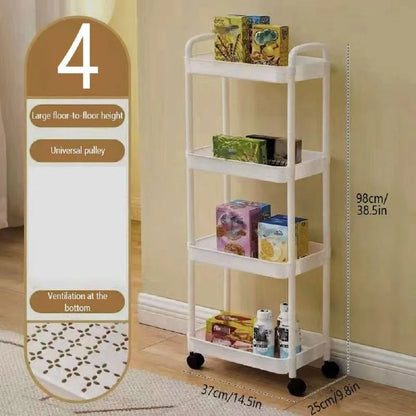 Rolling Storage Cart with Adjustable Shelves