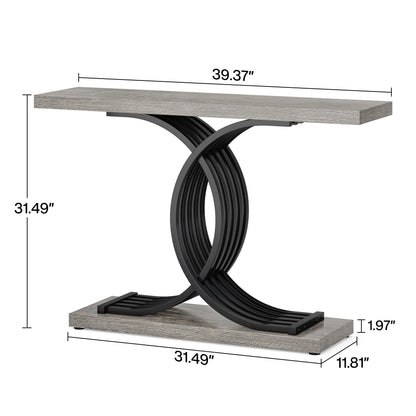 Modern Decor Table with Geometric Metal Legs