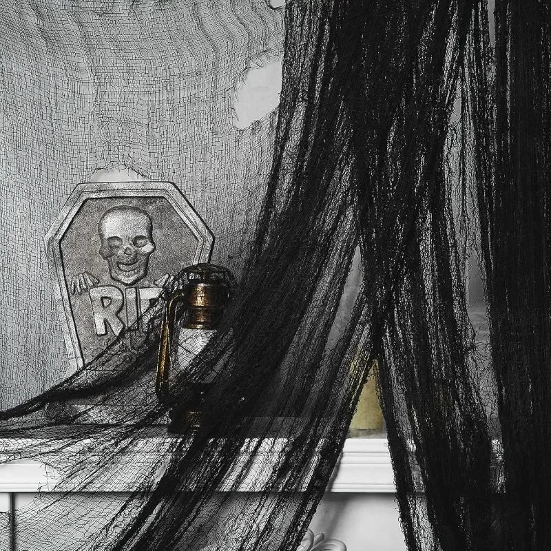 Spooky Gothic Black Gauze