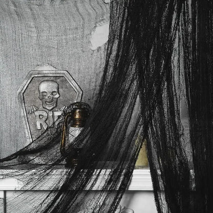 Spooky Gothic Black Gauze