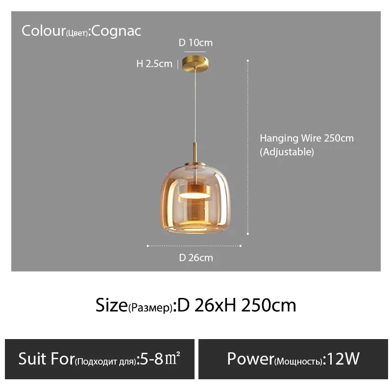 Hanging Nordic Glass Pendant Lamp