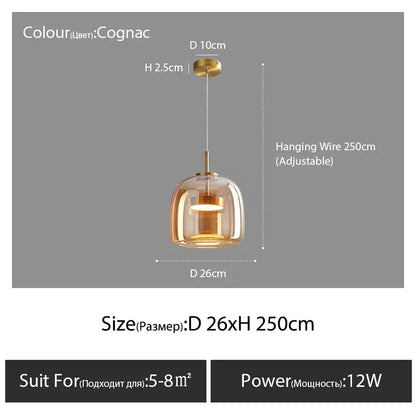 Hanging Nordic Glass Pendant Lamp