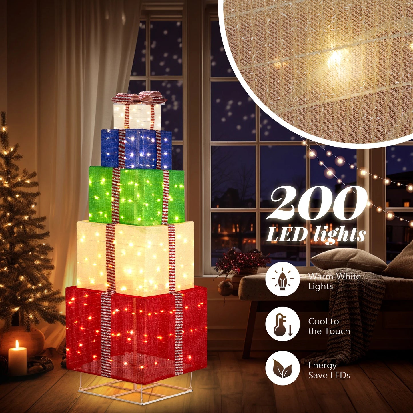 5-layer Holiday Gift Box Tower
