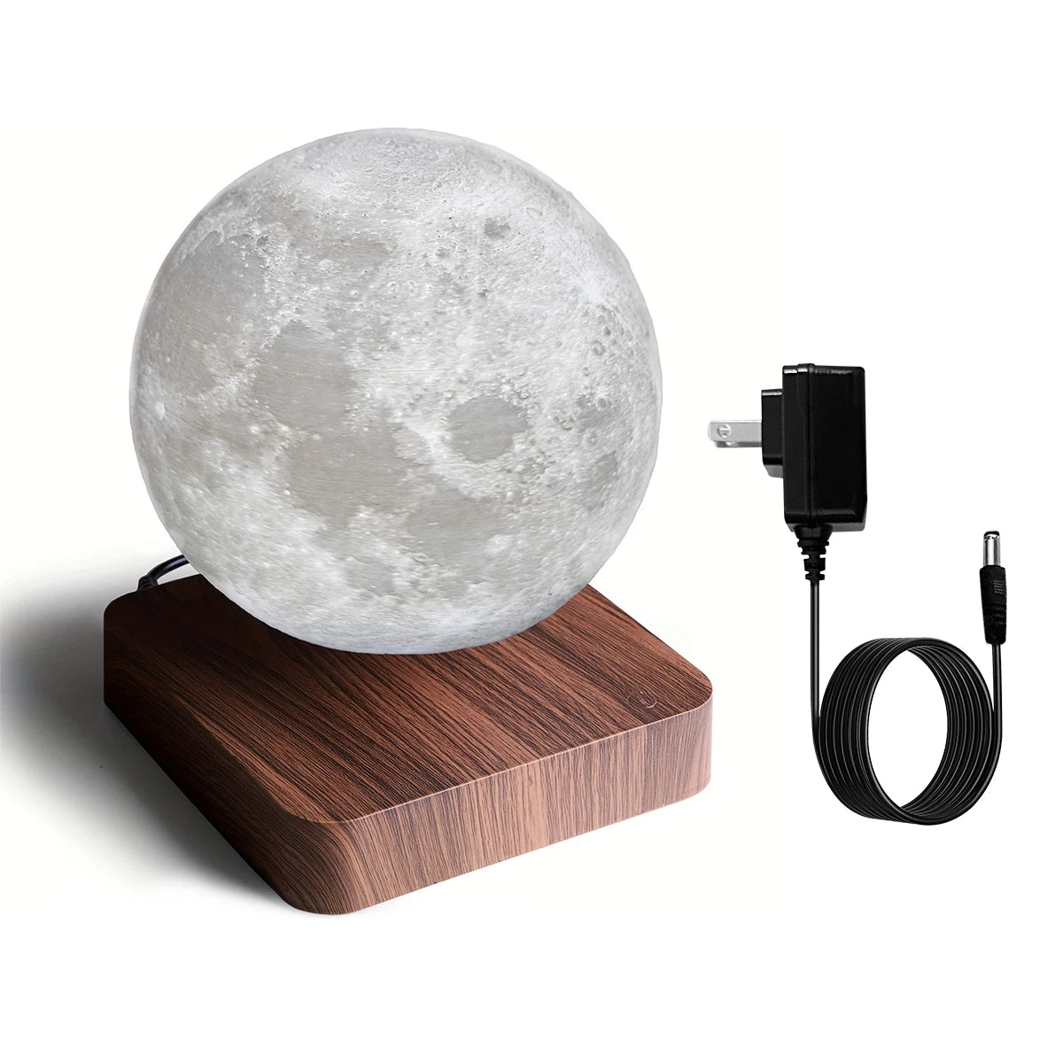 Floating Moon Lamp with Wooden Base