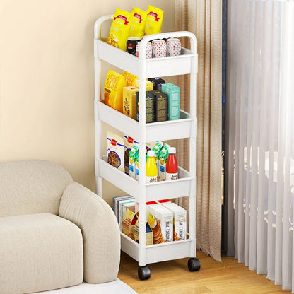 Rolling Storage Cart with Adjustable Shelves