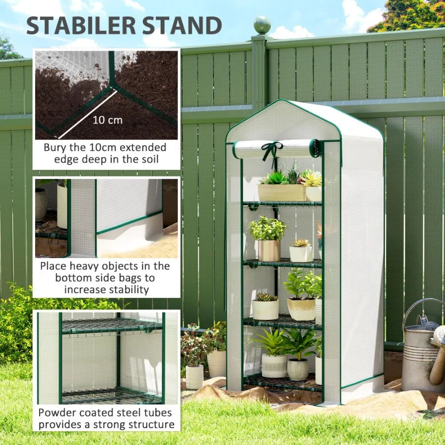 Mini Greenhouse with Screen Roof
