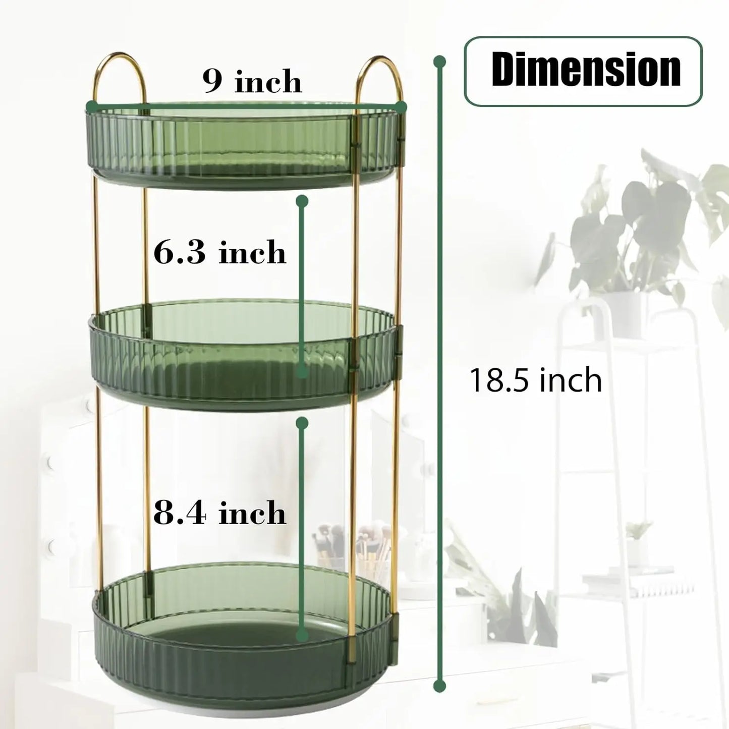 Rotating  3 Tier Makeup Organizer