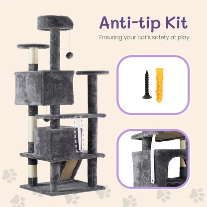 Multi-Level Cat Tower, Dark Grey