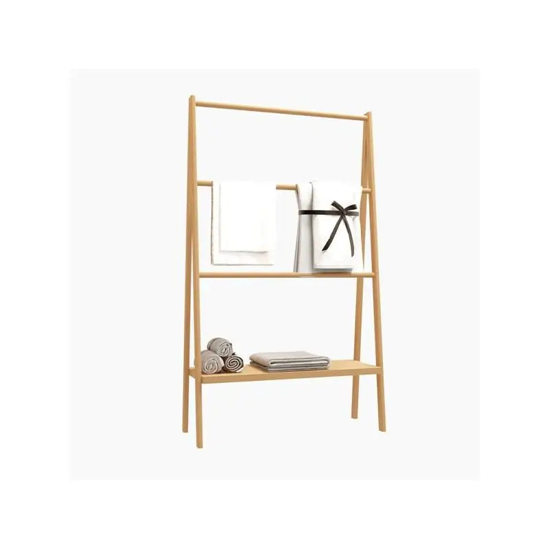 Bamboo Towel Rack with Storage Shelf