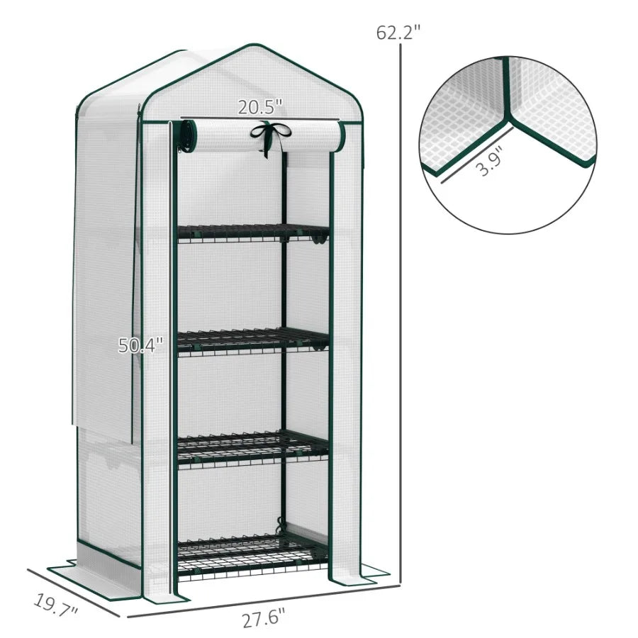 Mini Greenhouse with Screen Roof