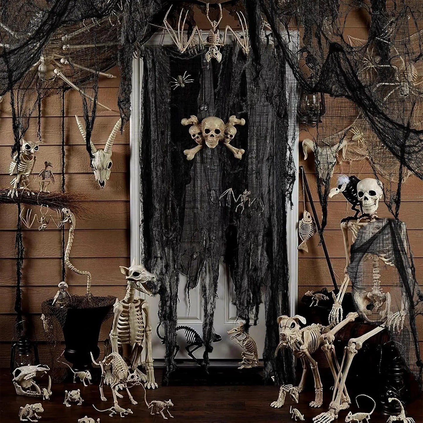 Spooky Gothic Black Gauze