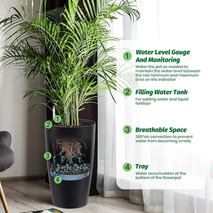 Self Watering Pots for Growing Plants  Set of 2