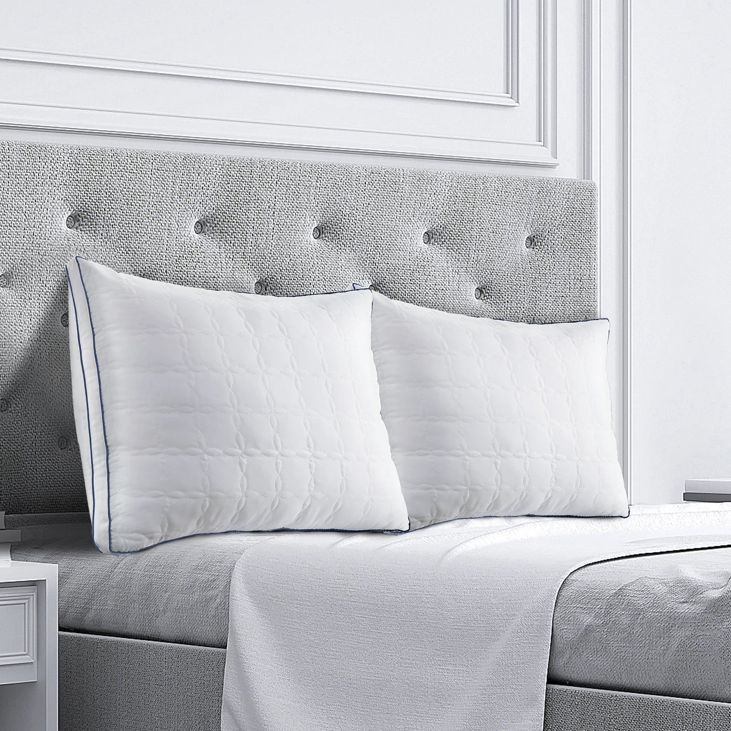 Plush Bed Pillows Soft Down 2 Pack