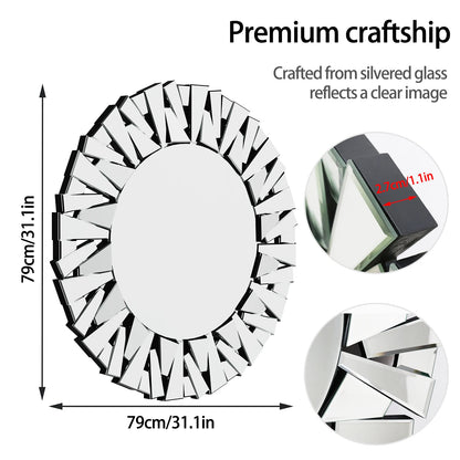 Decorative Round Sunburst Mirror