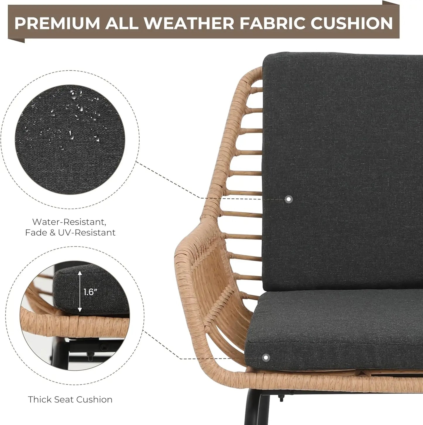 3 Piece Outdoor Patio Furniture Set