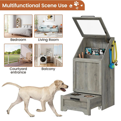 Dog Feeding Station with 2 Elevated Bowls