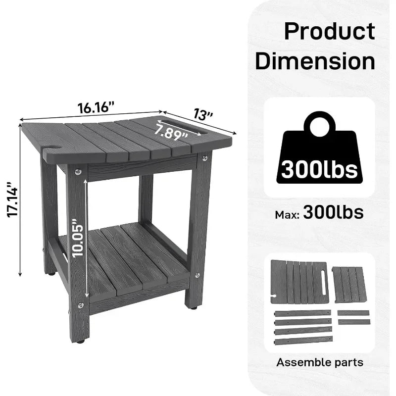 Sturdy 2-Tier Shower Stool