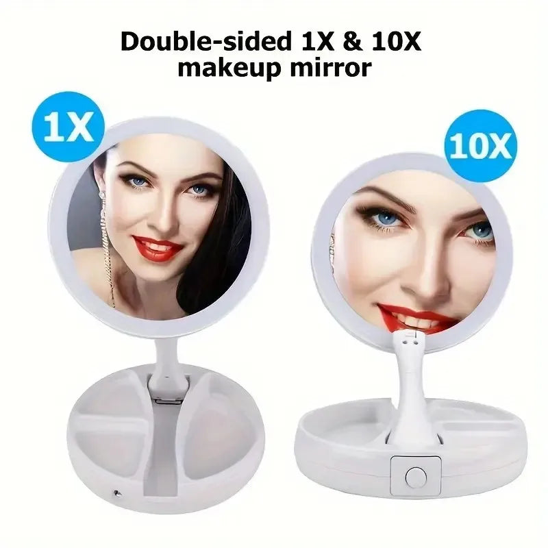 Foldable LED Vanity Mirror