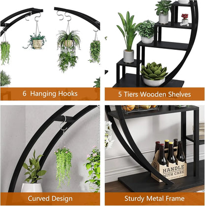 Metal Half Moon Plant Stand