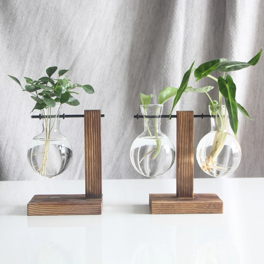 Hydroponic Planter with Wooden Stand