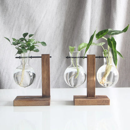 Hydroponic Planter with Wooden Stand