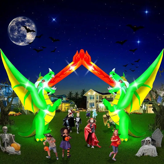 Inflatable Battling Dragons Decoration