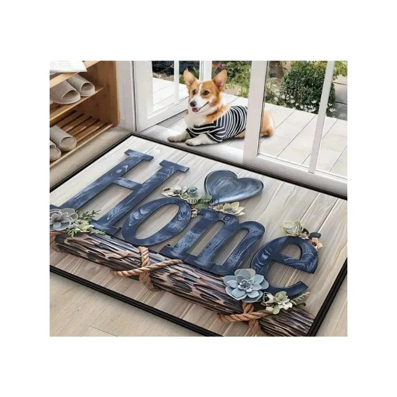 Chic Blue Floral Rug