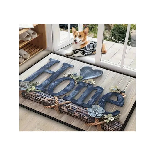 Chic Blue Floral Rug