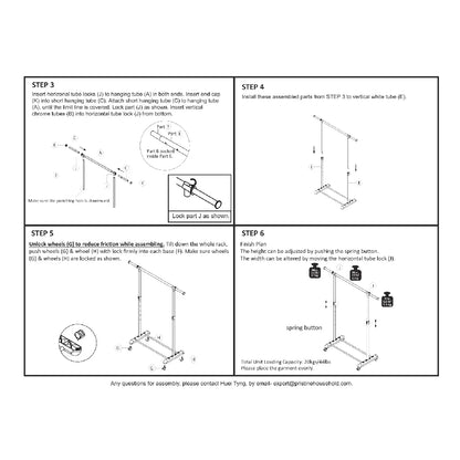 Adjustable Rolling Garment Rack