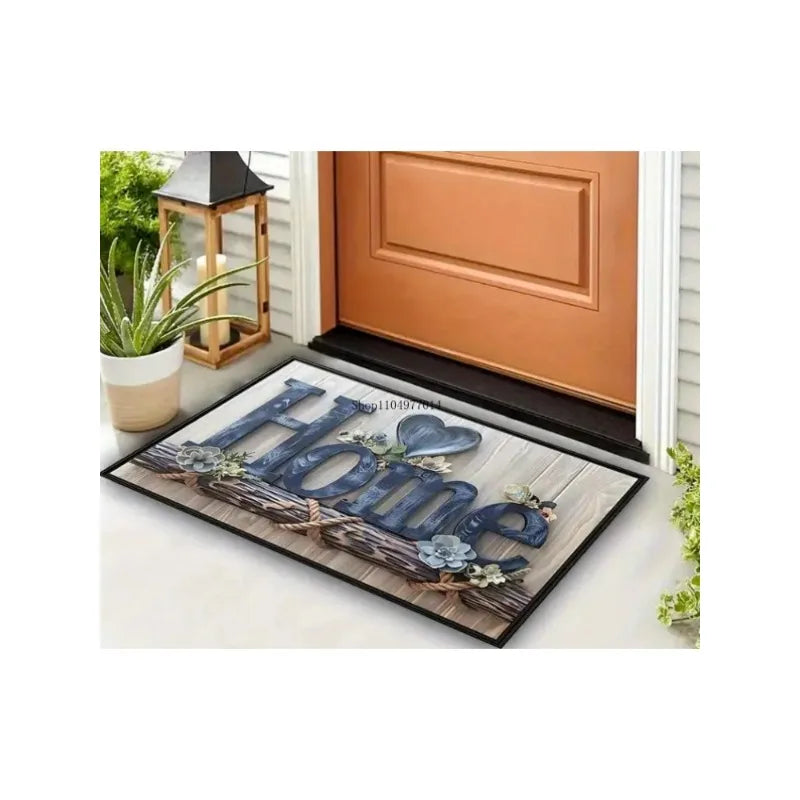 Chic Blue Floral Rug