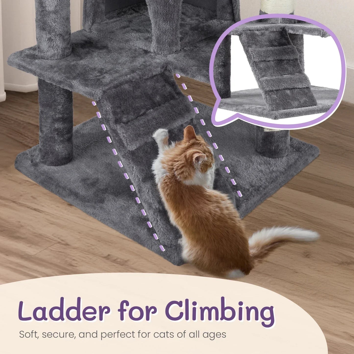 Multi-Level Cat Tower, Dark Grey