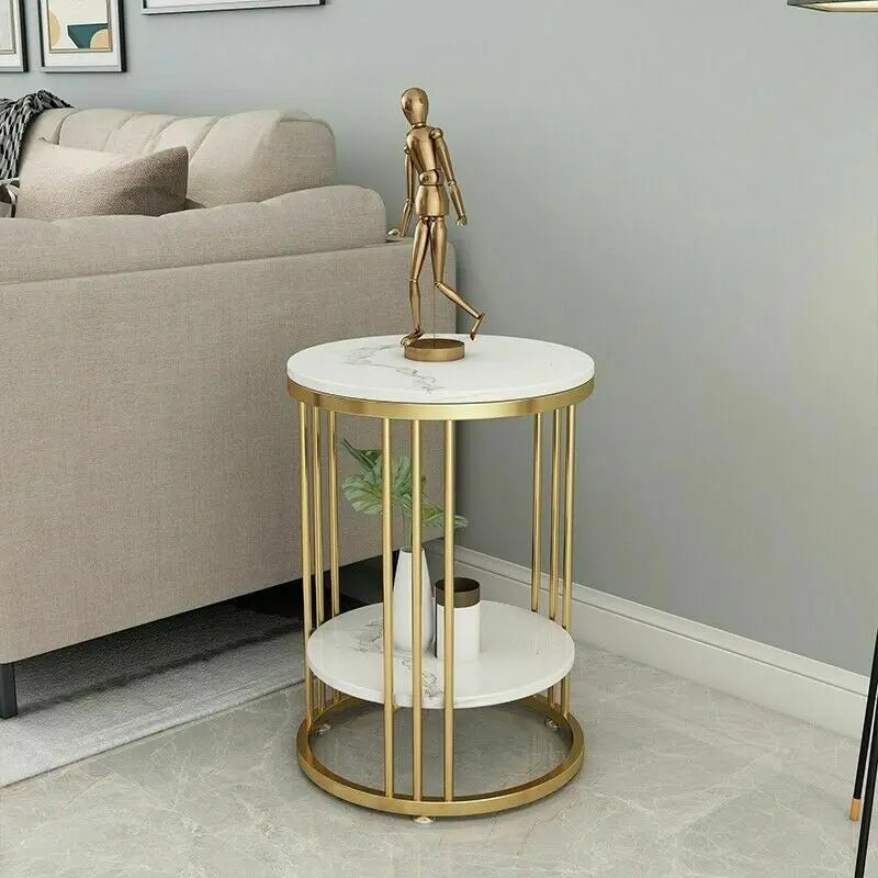 Round White Marble Side Table