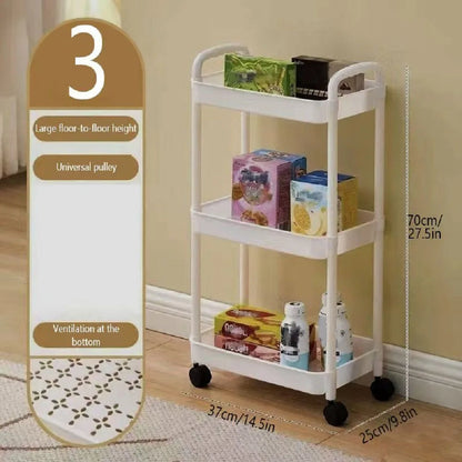 Rolling Storage Cart with Adjustable Shelves