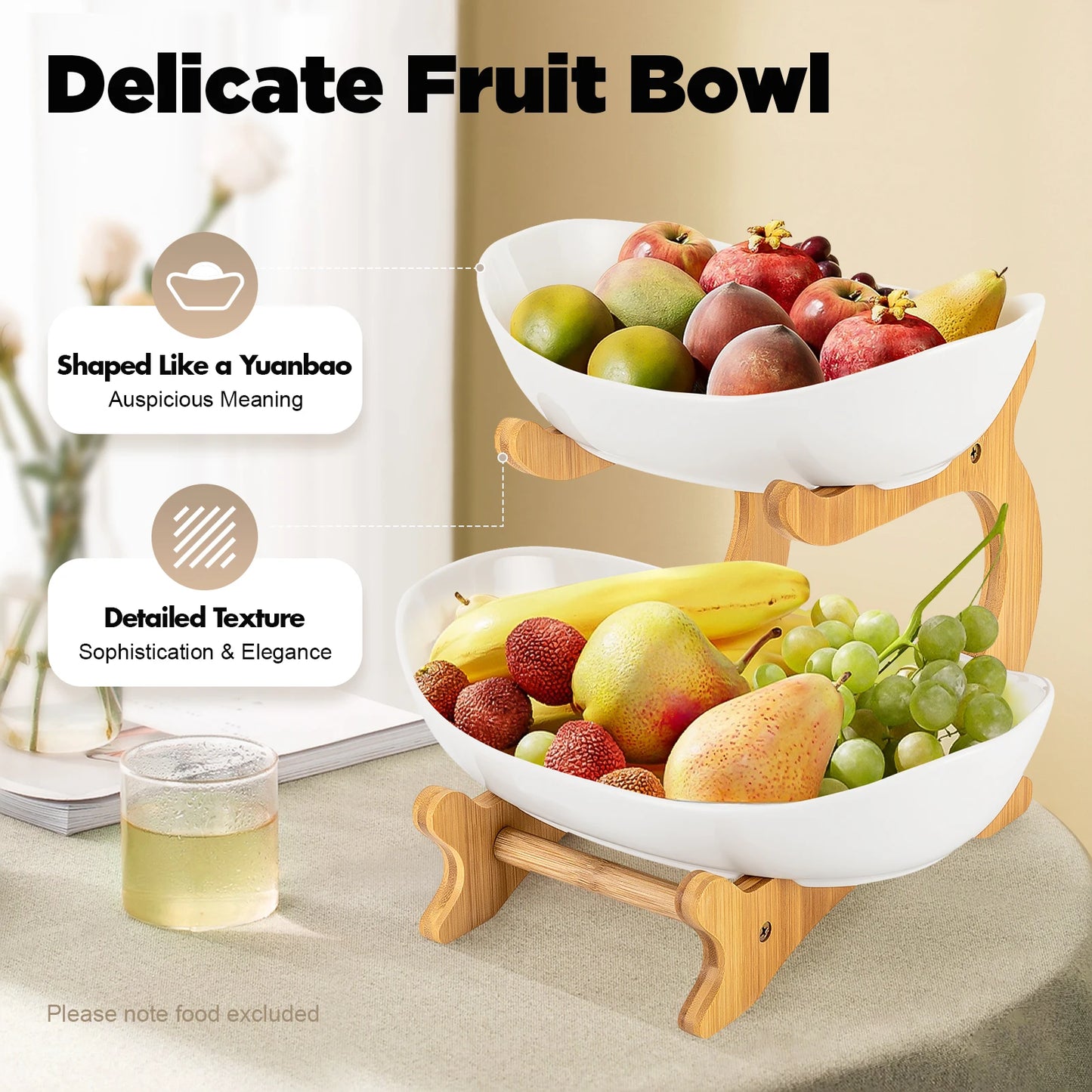Ceramic 2-Tier Display Bowl Set