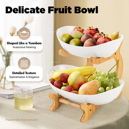 Ceramic 2-Tier Display Bowl Set