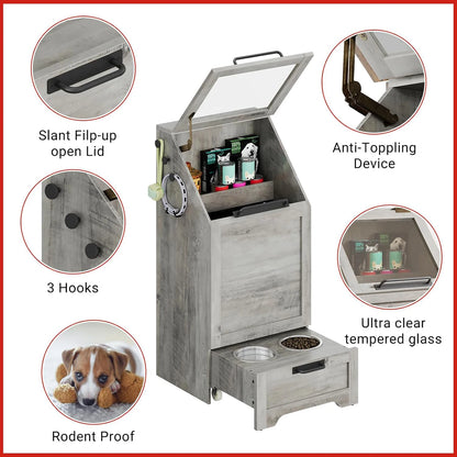 Dog Feeding Station with 2 Elevated Bowls
