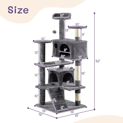 Multi-Level Cat Tower, Dark Grey