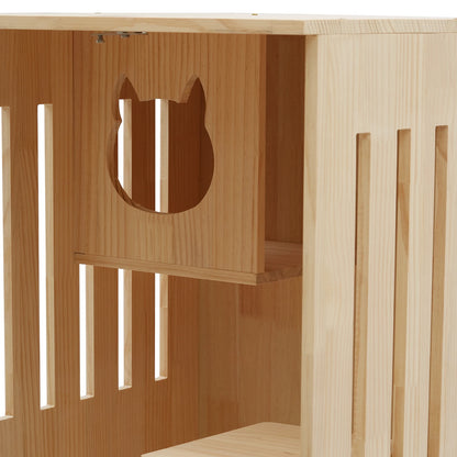 Large Multi-Level Wooden Cat Condo