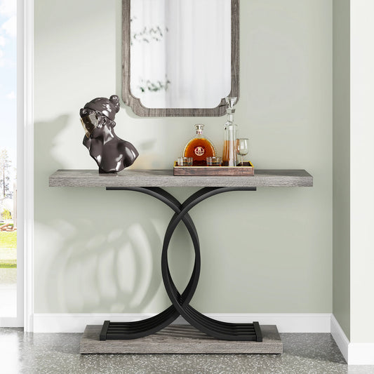 Modern Decor Table with Geometric Metal Legs