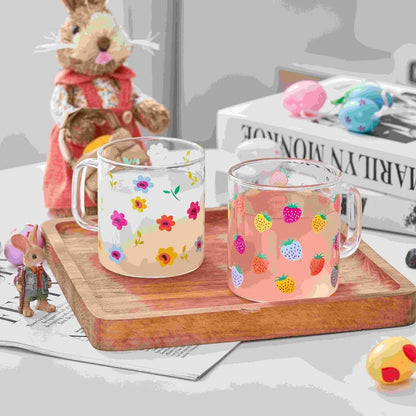 Decorative Glass Mugs Set of 4