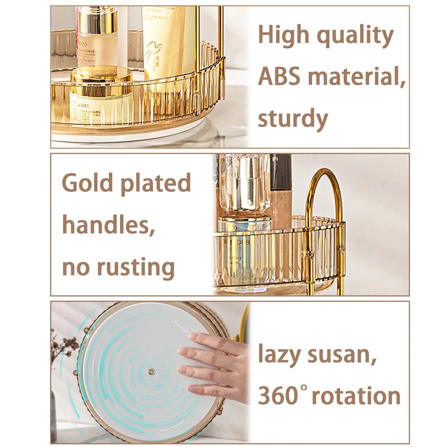 Rotating  3 Tier Makeup Organizer