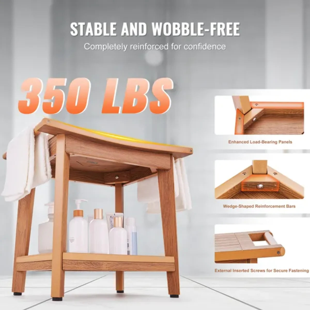 Non-Slip Polystyrene Shower Seat