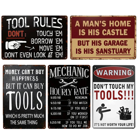 Funny Metal Workshop Signs