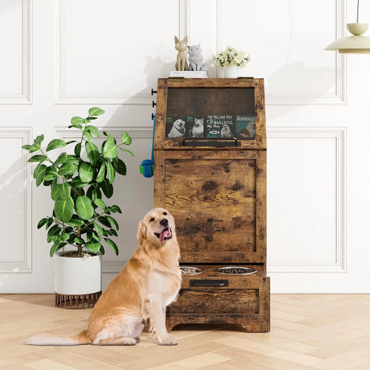 Dog Feeding Station with 2 Elevated Bowls