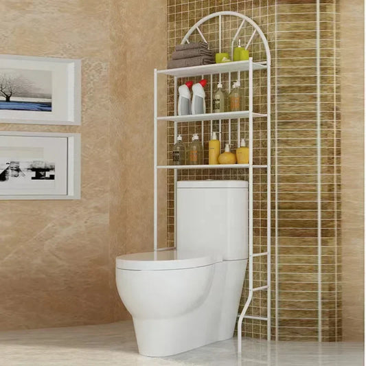 White Iron Toilet Storage Rack