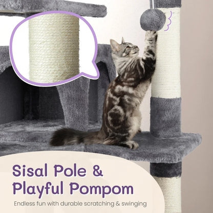 Multi-Level Cat Tower, Dark Grey