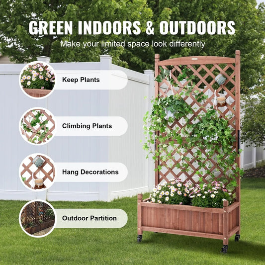 Durable Raised Garden Bed with Trellis